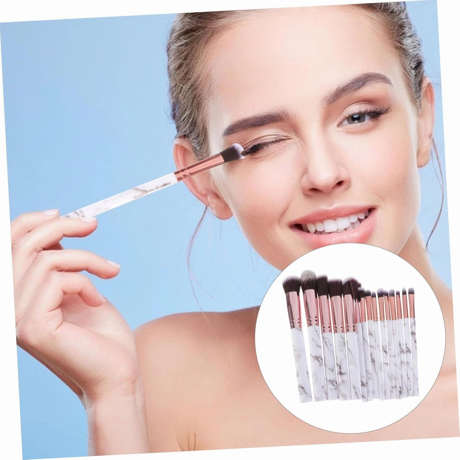 Angoily 30 Pcs Makeup Brush Set 12-piece Nylon Bristles Professional Makeup Brush Set for Women