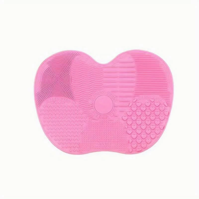 Apple-Shaped Silicone Makeup Brush Cleaning Mat - 4 pieces