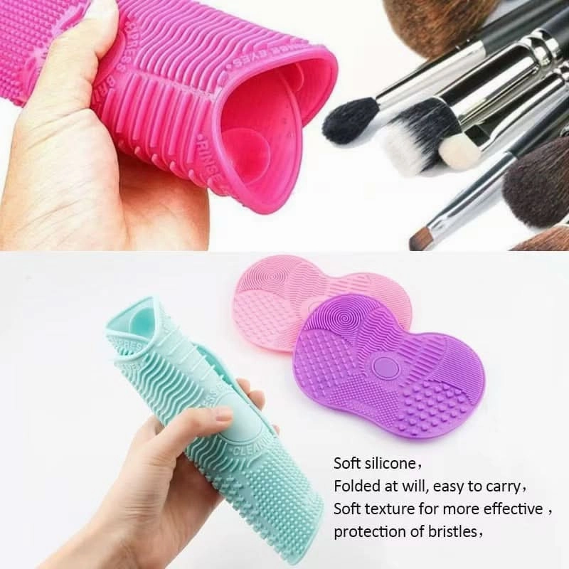 Apple-Shaped Silicone Makeup Brush Cleaning Mat - 4 pieces