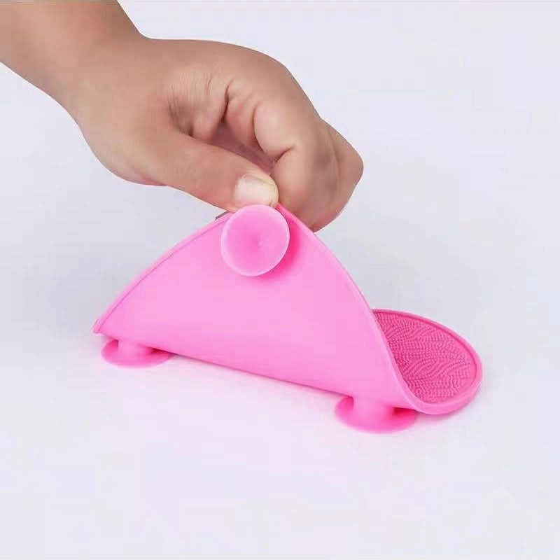 Apple-Shaped Silicone Makeup Brush Cleaning Mat - 4 pieces