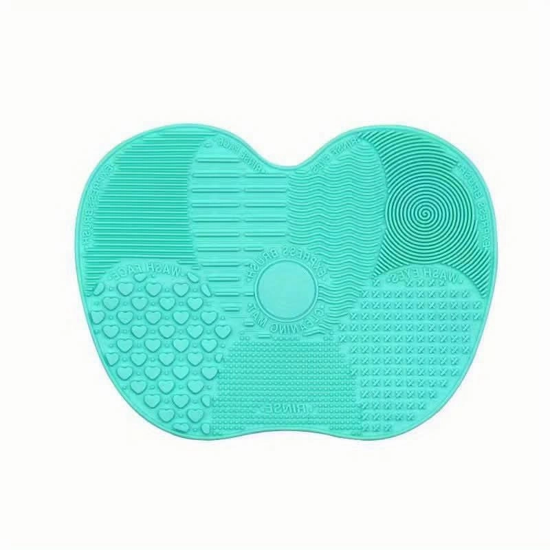 Apple-Shaped Silicone Makeup Brush Cleaning Mat - 4 pieces