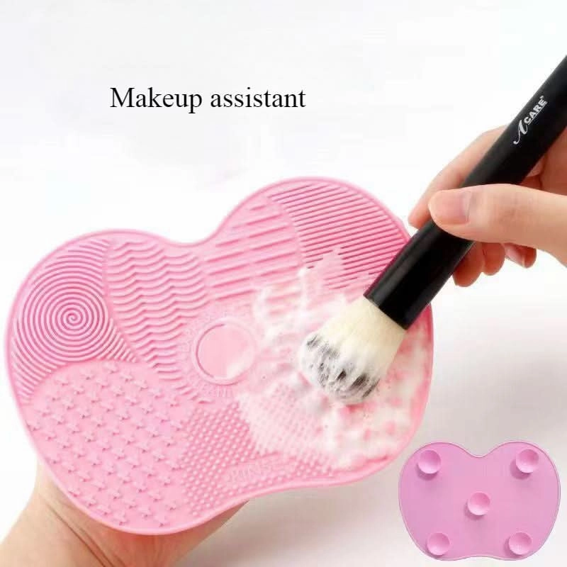 Apple-Shaped Silicone Makeup Brush Cleaning Mat - 4 pieces