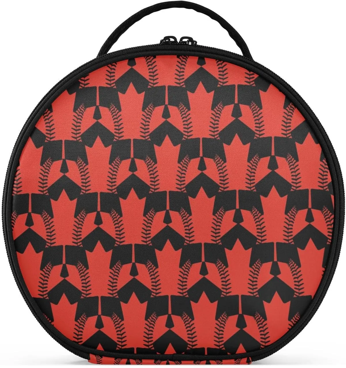 Augenstern Travel Makeup Bag Cosmetic Bag Canada-maple-leaf-baseball Girl Portable Organizer Makeup Train Case Women Toiletry Bag