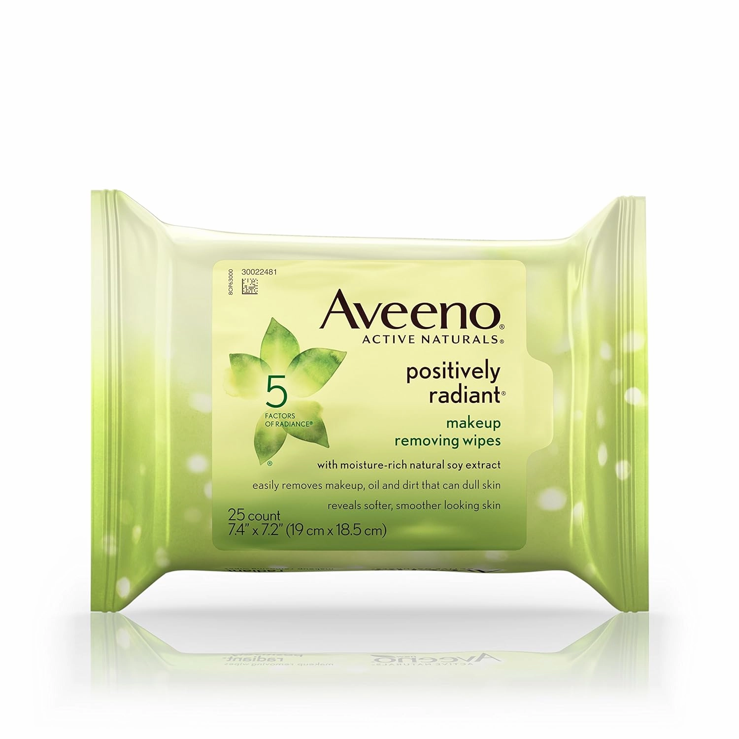 Aveeno Active Naturals Positively Radiant Makeup Removing Wipes, 25 Ea - Pack of 4