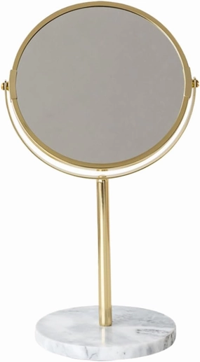 balacoo 1pc Marble Vanity Mirror Marble Mirror Swivel Magnifying Mirror Desktop Cosmetics Mirror Gold Vanity Mirror Marble Base Makeup Mirror Tabletop Girl Heart One-Way Mirror