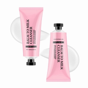 Balm to Milk Cleanser, 2 In 1 Facial Cleanser, Watery Instant Cleansing Gel, Effectively Cleanses the Skin from Makeup and Impurities, Vleaves the Face Silky Soft, for All Skin Types (2Pcs)