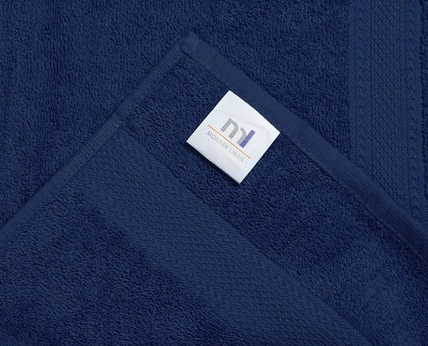 Bath Towels Set of 6 – 100% Cotton Terry – 24" x 48" – Quick Dry, Soft & Highly Absorbent – Navy Blue Towels for Bathroom, Gym, Spa, Pool & Daily Use