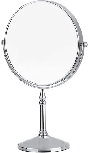 Bathroom Mirror Chrome Countertop Makeup Mirrors, Double Sided Standing Vanity Mirror with Magnification, Swivel Tabletop Shaving Mirrors,6 Inch,3X (Color : 6 Inch, Size : 10X)
