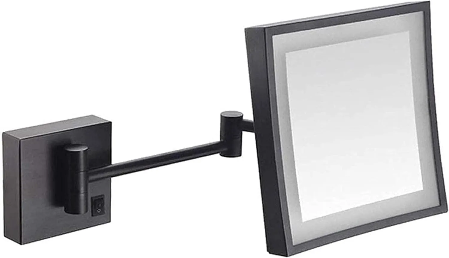 Bathroom Shaving Mirrors Make Up Wall Mounted 3X Magnification Extendable for Hotel Vanity Single Side Square UK Plug