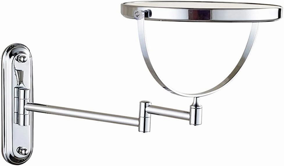 Bathroom Makeup Mirrors, Wall Mounted Brass Double Sided 360° Swivel Magnifying Vanity Shaving Extendable Adjustable (Color : 8inch, Size : 7X)