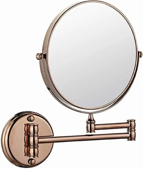 Bathroom Mirror Wall Mounted Makeup Mirror 6- inch Two- Sided Swivel Wall Mounted Mirror Extending Folding Bathroom Shaving Cosmetic Make Up Mirror (Color : Rose Gold, Size : 1X/3X)