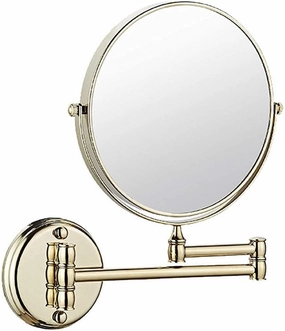 Bathroom Mirror Wall Mounted Makeup Mirror 6- inch Two- Sided Swivel Wall Mounted Mirror Extending Folding Bathroom Shaving Cosmetic Make Up Mirror (Color : Titanium Gold, Size : 1X/5X)