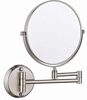 Bathroom Shaving Mirror Wall Mounted Makeup Mirror 6-inch Two-Sided Swivel Wall Mounted Mirror Extending Folding Bathroom Shaving Cosmetic Make Up Mir