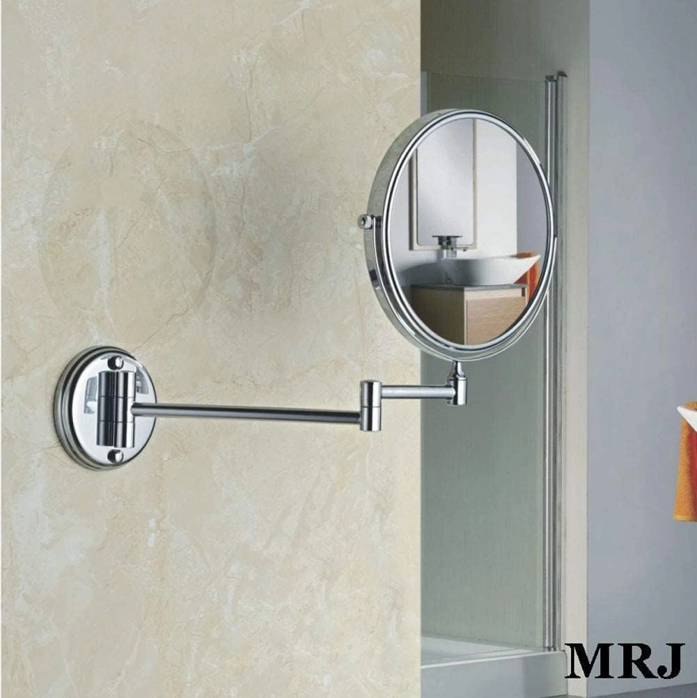 Bathroom Shaving Mirror Wall Mounted Makeup Mirror 6-inch Two-Sided Swivel Wall Mounted Mirror Extending Folding Bathroom Shaving Cosmetic Make Up Mir