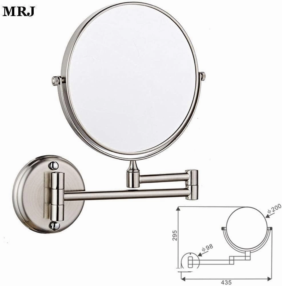 Bathroom Shaving Mirror Wall Mounted Makeup Mirror 6-inch Two-Sided Swivel Wall Mounted Mirror Extending Folding Bathroom Shaving Cosmetic Make Up Mir