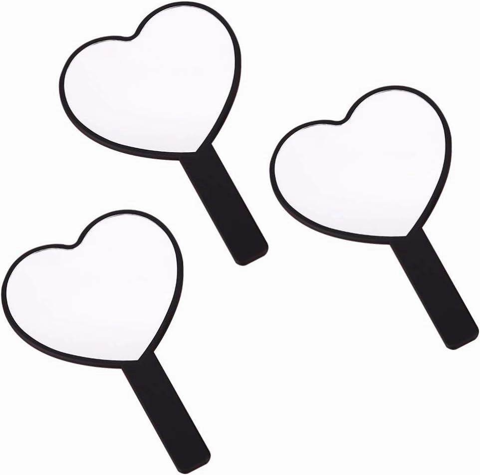 Beaupretty 3pcs Heart Makeup Mirror Heart Shaped Mirror Handheld Cosmetic Mirror Vanity Mirror