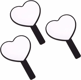 Beaupretty 3pcs Heart Makeup Mirror Heart Shaped Mirror Handheld Cosmetic Mirror Vanity Mirror