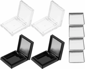 Beaupretty 4pcs Empty Eyeshadow Containers, Empty Square Eyeshadow Case, Makeup Shadow Container with 4 Pans