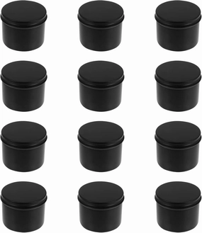 Beaupretty Powder Container Aluminum Cream Lotion Jar Makeup: 12Pcs Empty Cosmetic Cream Can 100ml Women Facial Cream Jars Refillable Cream Box for Hair Wax Balm Black Travel Container