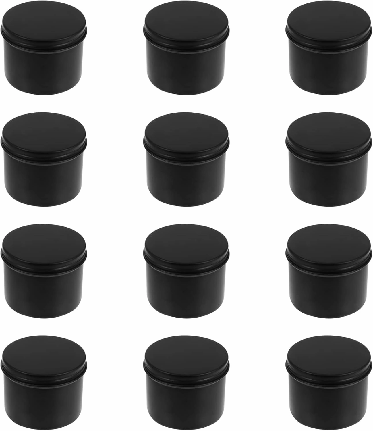 Beaupretty Powder Container Aluminum Cream Lotion Jar Makeup: 12Pcs Empty Cosmetic Cream Can 100ml Women Facial Cream Jars Refillable Cream Box for Hair Wax Balm Black Travel Container