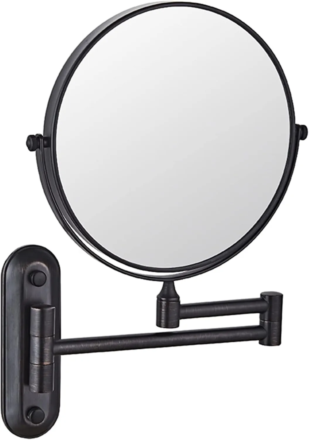 Beauty Mirror,10X Hotel Bathroom Wall Mounted Makeup Mirror, 8 Inch Extendable Mirror Foldable Telescopic Magnifying Double-Sided Shaving Mirror for Bathroom Vanity Asia Black 6 inches 3X