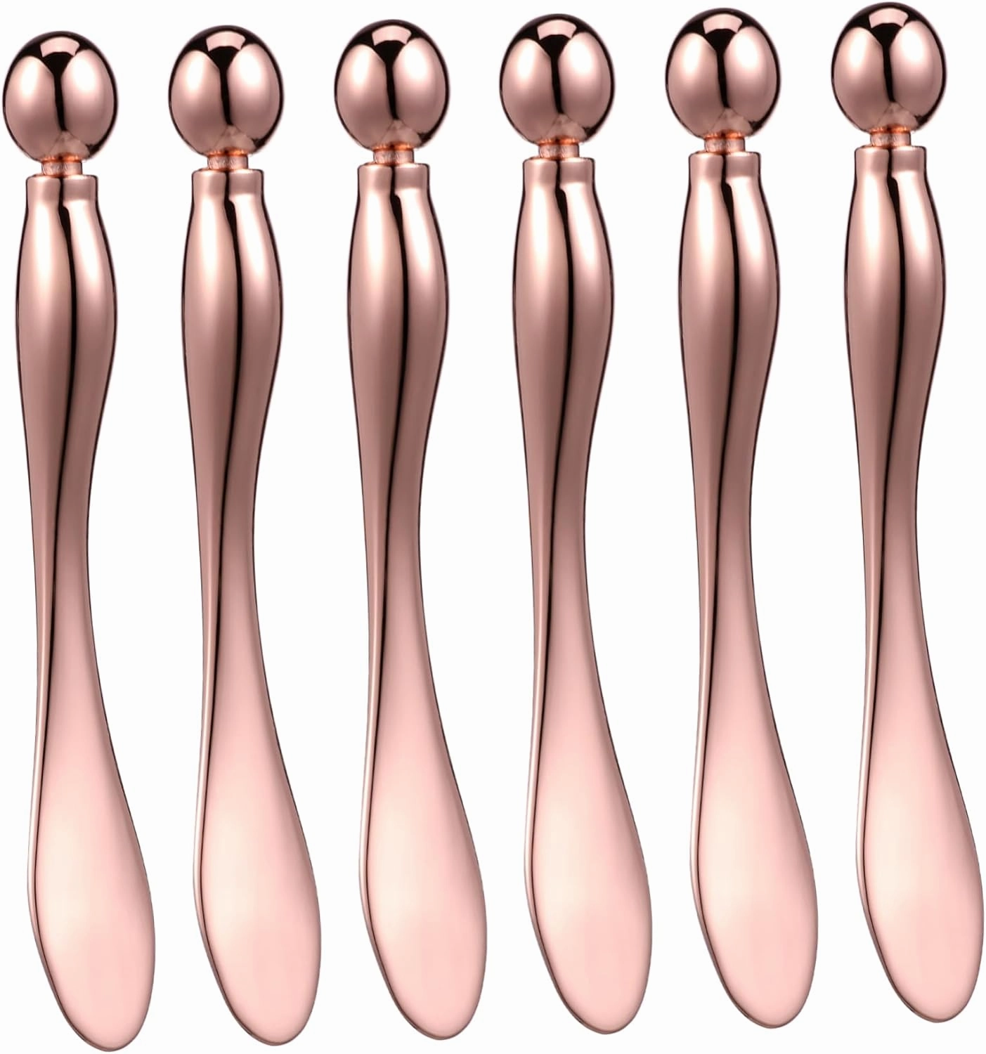 Beauty Tool 6 Pcs Eye Cream Applicator Roller Metal Makeup Spoon for Cream Facial Eye Roller for Eyes