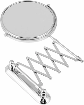 BESPORTBLE Wall Mount Makeup Mirror, 6-Inch Two-Sided Extension Mirror with 3X Magnification - Chrome Bathroom 360° Swivel Mirror