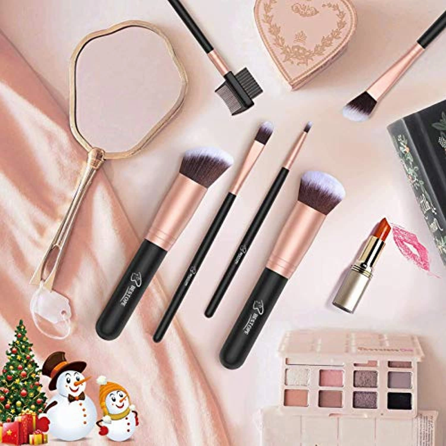 BESTOPE Makeup Brushes 16PCs Makeup Brushes Set with 4PCs Beauty Blender Sponge and 1 Brush Cleaner Premium Synthetic Foundation Brushes Blending Face Powder Eye Shadows Make Up Brushes Tool