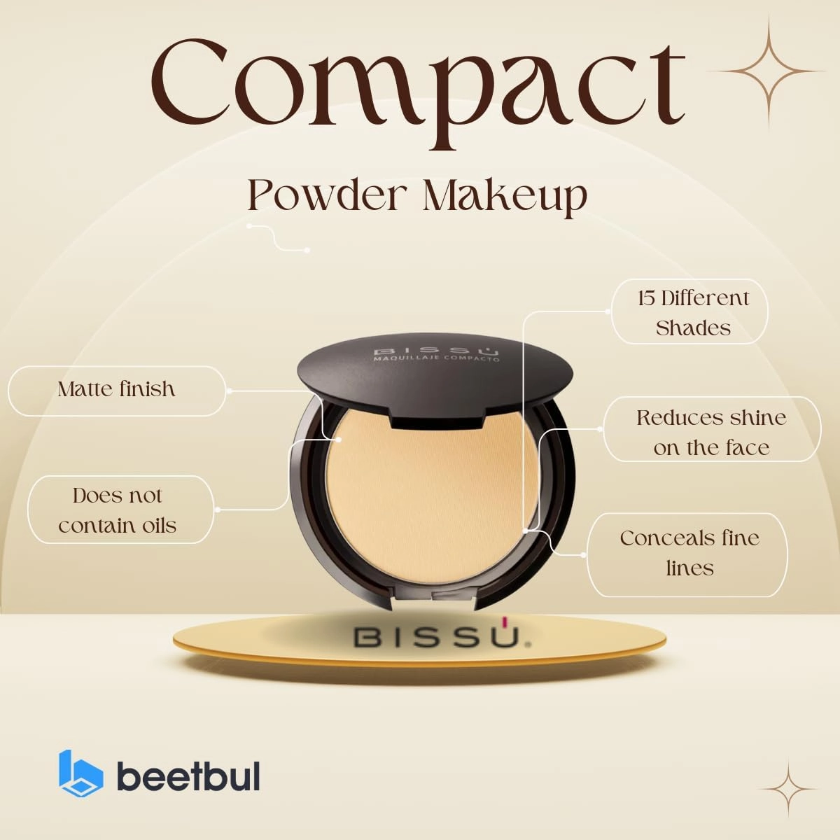 Bissú Compact Powder Makeup - 8g (12 Softan)