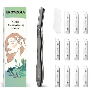 Black Razors for Women Face   6 Blades - Remove Peach Fuzz Hair and Exfoliation, Shape Brows