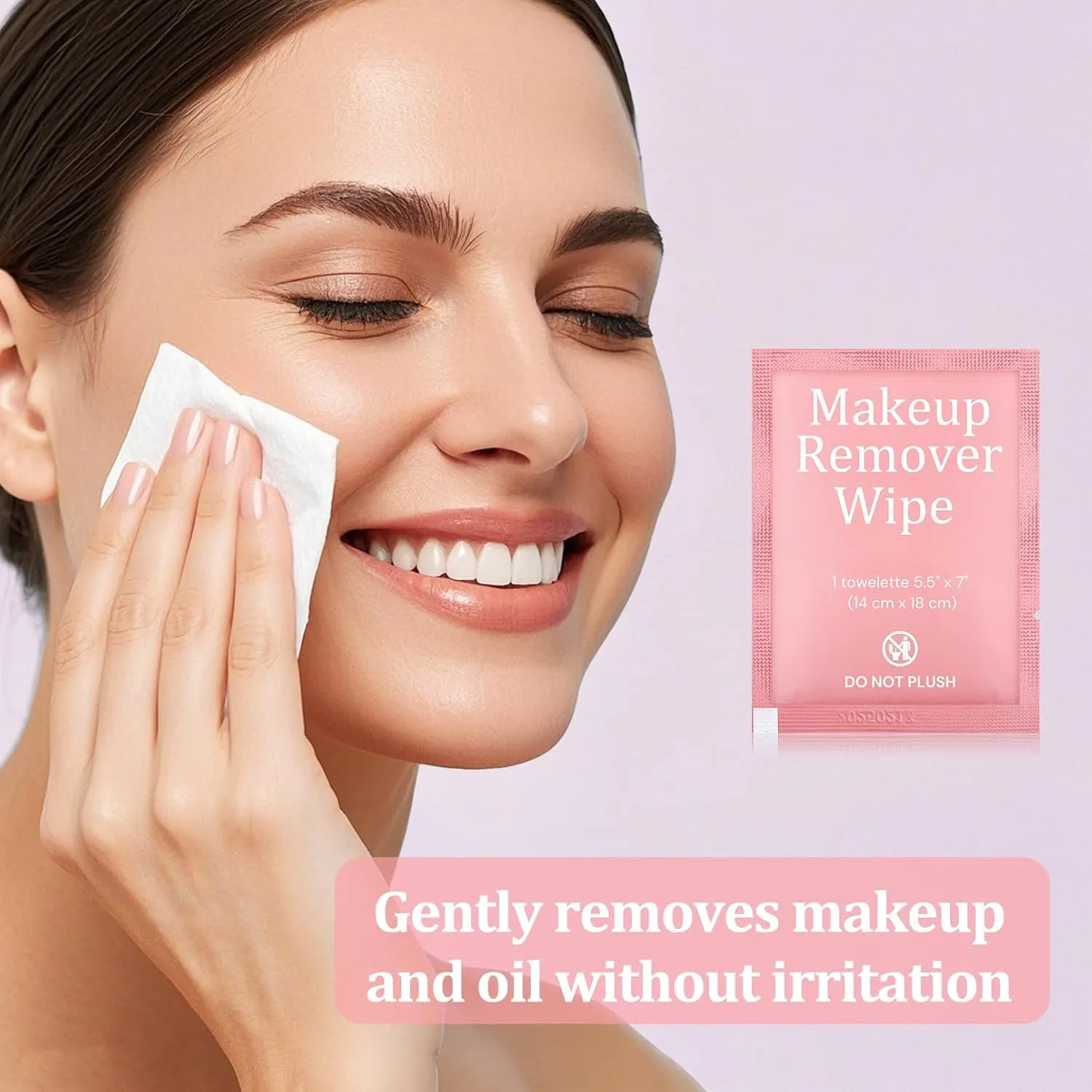 Blcculi 200 Pcs Makeup Remover Wipes Bulk,Individually Wrapped Makeup Remover Wipes,Alcohol Free Face Cleansing Wipes,Face Wipes with Vitamin E for Travel Hotel(Pink)
