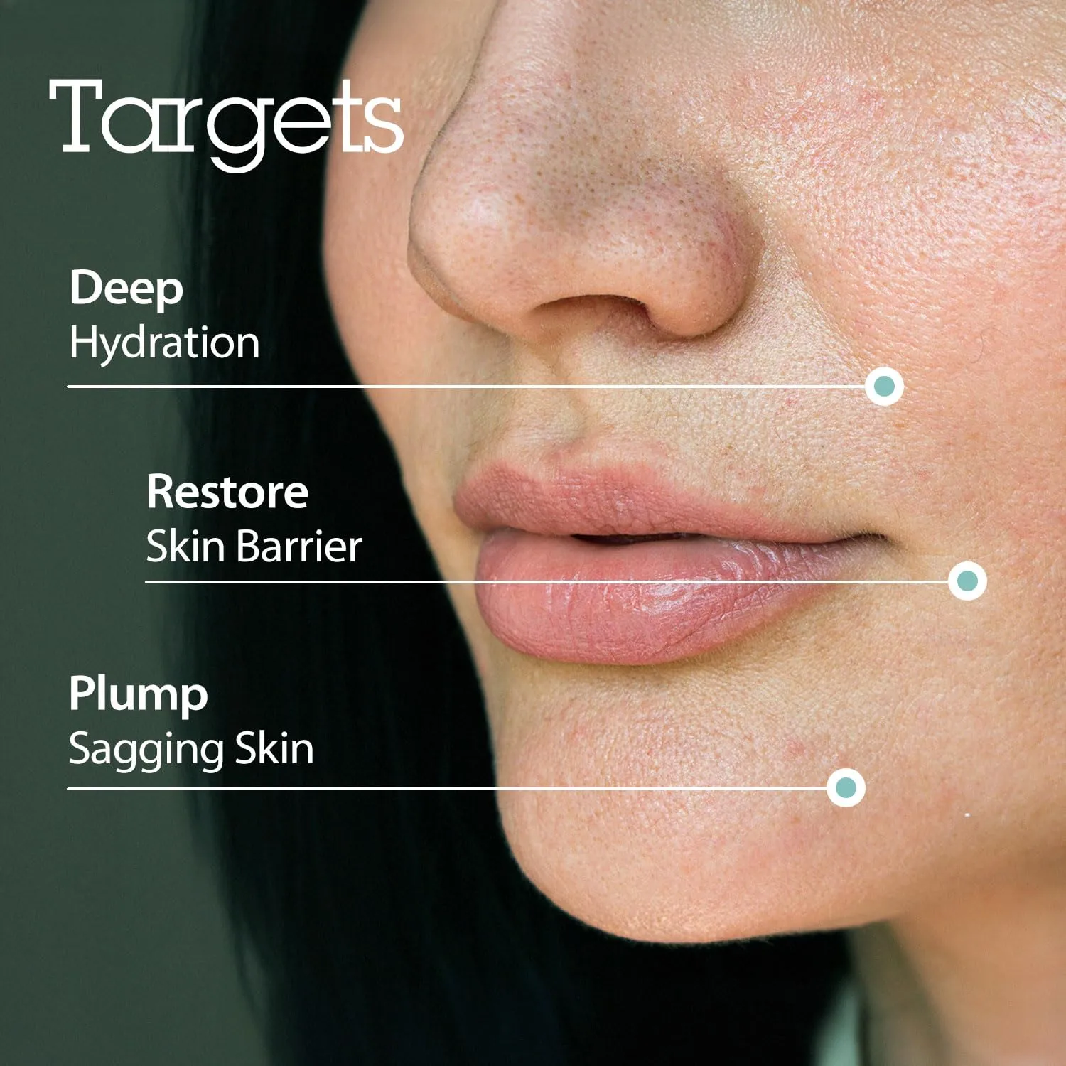 BLITHE Targeted Hydrating Serum – Korean Hyaluronic Acid for Face with Peptides & Panthenol, Deep Hydration – Pure Hyaluronic Acid 2% – 1.7 fl oz