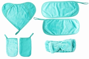 Blushly -  6 Piece Makeup Removing Towel Set (Turquoise) (Add-On)