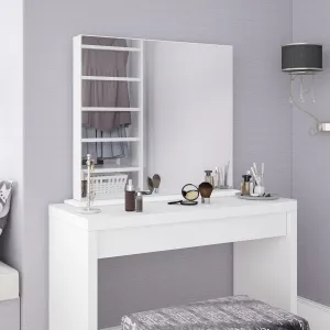 Boahaus Alanya Vanity Mirror with Lighting - HD Makeup Mirror, Seamless Frame, Modern White Design for Desk & Wall Mount, Bedroom & Dressing Room Decor
