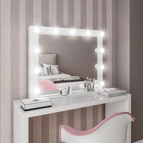 Boahaus Sivas Lighted Vanity Mirror - White Makeup Mirror with Lights & HD Imaging for Natural Application