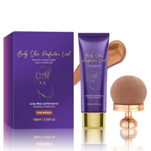 Body Coverage Perfector with Brush | Buildable Full Coverage Cream, Waterproof Leg Makeup for Tattoo Cover Up, Transfer-Resistant Formula, Natural Finish (Deep Radiance)