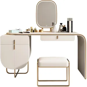 BONAD Makeup Vanity Dresser Retractable Dresser with Drawer Makeup Mirror Makeup Stool Makeup Table All in One Set Ladies Makeup Assistant Makeup Dressing Table (Color : B)