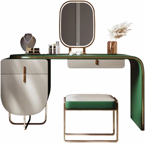 BONAD Makeup Vanity Dresser Retractable Dresser with Drawer Makeup Mirror Makeup Stool Makeup Table All in One Set Ladies Makeup Assistant Makeup Dressing Table (Color : E)