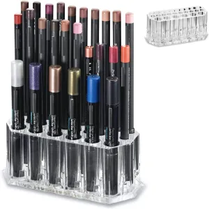 BY ALEGORY Acrylic Eyeliner Organizer & Lip Liner Organizer 26 Space Storage 20 Standard 6 Jumbo Cosmetic Pencil Makeup Display Case Refillable Container