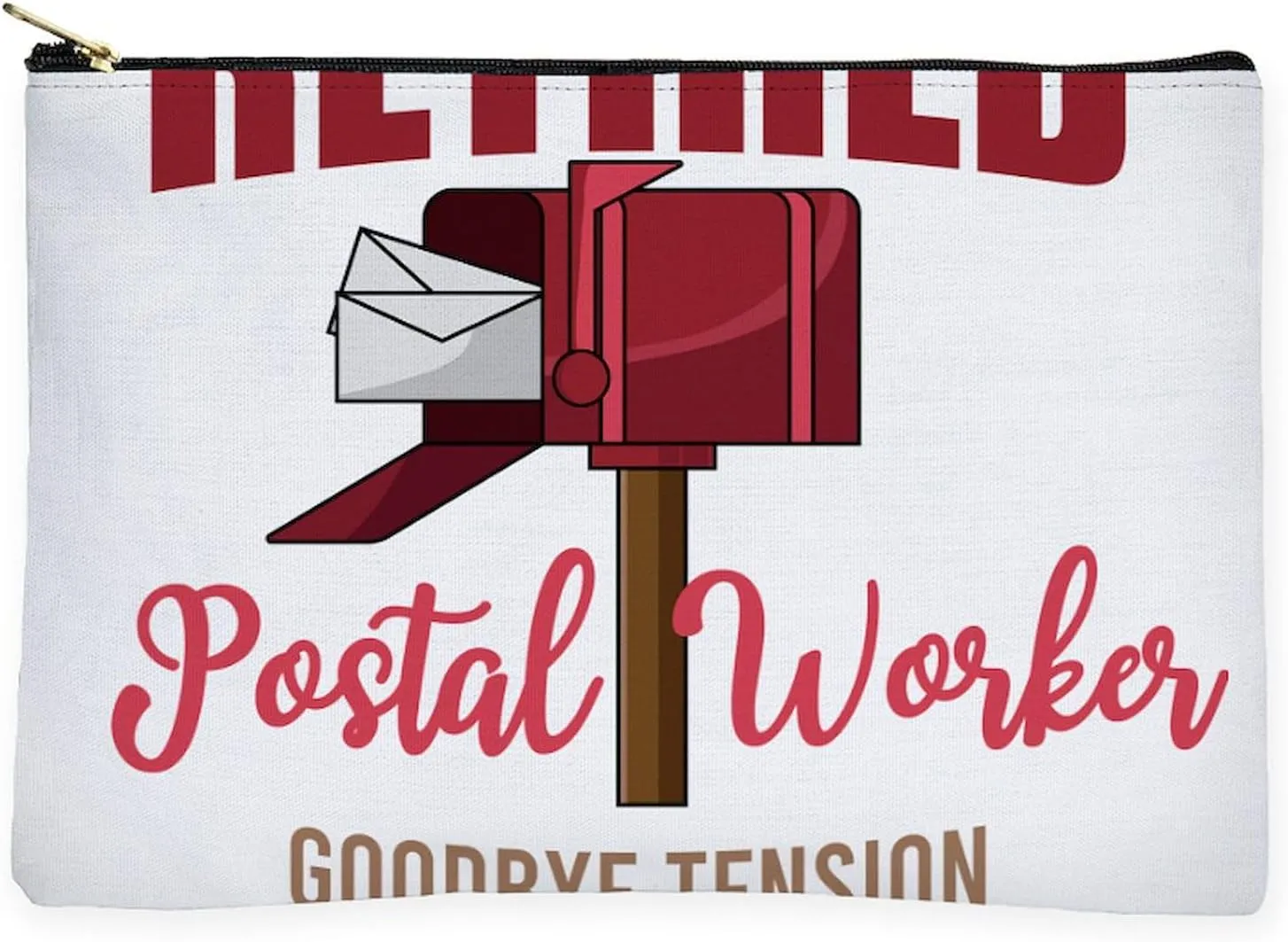 CafePress Retired Postal Worker Funny Postman H Zipper Makeup Pouch, 8.5"x6"
