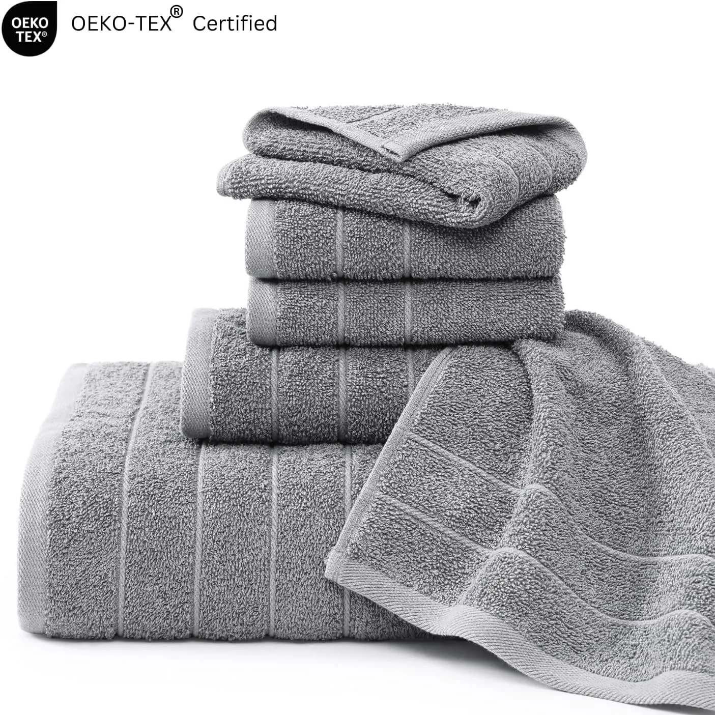 Casa Platino 100% Cotton 12 Piece Bath Towel Set - Ring Spun, Quick Dry, Super Soft & Highly Absorbent - 4 Bath, 4 Washcloths, 4 Bathroom Hand Towels - Hotel Quality Bathroom Towel Set - Ultimate Grey