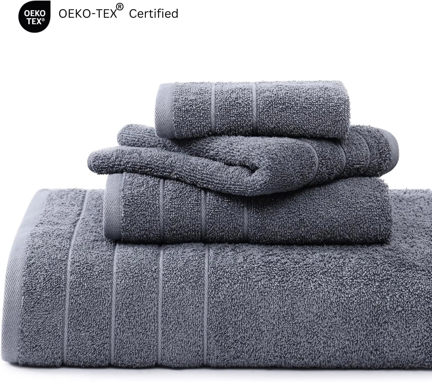 Casa Platino 100% Cotton Luxury Bathroom Towel Set - 18 Pc - Ring Spun, Quick Dry, Soft & Highly Absorbent - 6 Bath, 6 Washcloths, 6 Hand Towels - Remains Plush After Multiple Washes - Cerulean Blue
