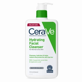 CeraVe Hydrating Facial Cleanser, Moisturizing Face Wash For Dry Skin, Hyaluronic Acid   Ceramides   Glycerin, Hydrating Cleanser For Normal To Dry Skin, National Eczema Association Certified