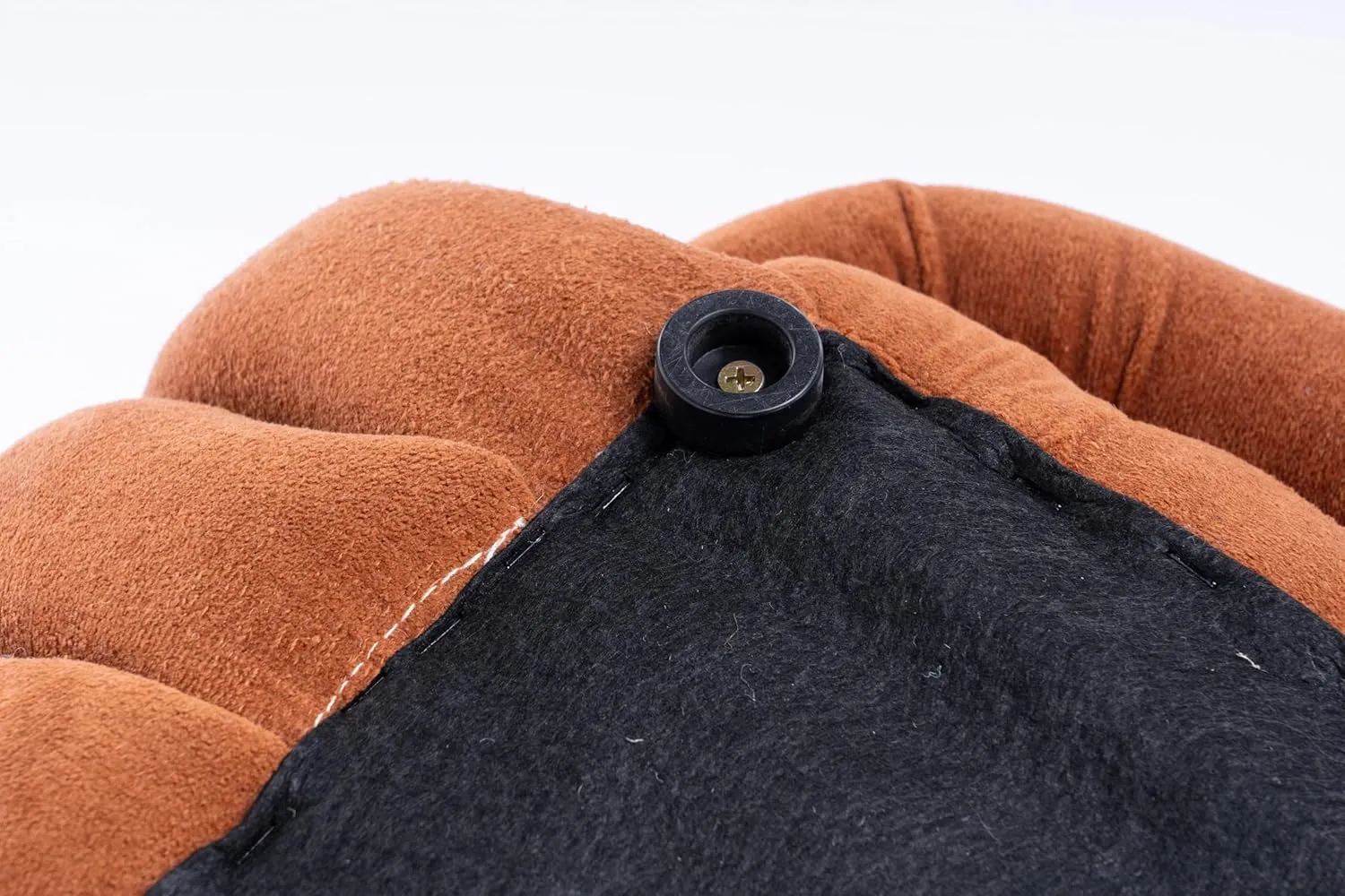 Chenille Fabric Modern Knot Design Ottoman Makeup Stool Footstool, Ottoman, Comfortable and Stylish Seat for Living Room, Bedroom,Orange (Orange)