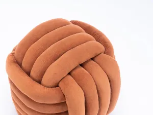 Chenille Fabric Modern Knot Design Ottoman Makeup Stool Footstool, Ottoman, Comfortable and Stylish Seat for Living Room, Bedroom,Orange (Orange)