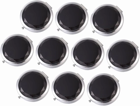 Chic Double-Sided Compact Mirror Small Makeup Mirror Brush Storage Perfect for Travel Portable and Stylish 10pcs Bundle