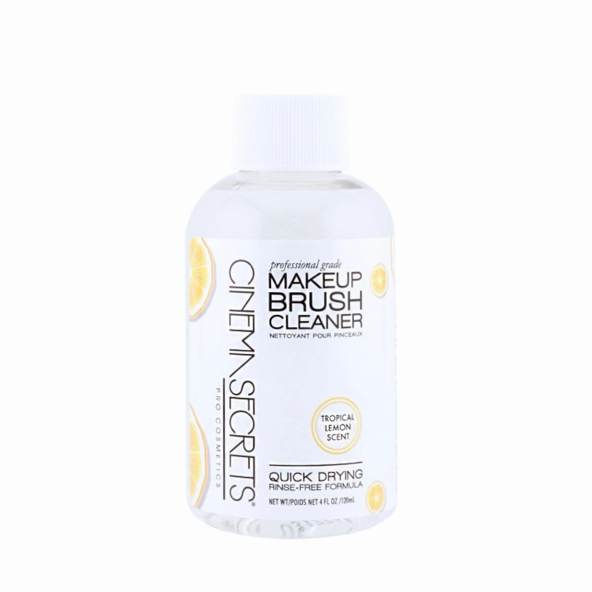 Cinema Secrets Original Makeup Brush Cleaner Solution - Professional Cleanser for Makeup Brushes - Quick-Drying, Rinse-Free Formula - Removes Stubborn Waterproof Make Up - Lemon