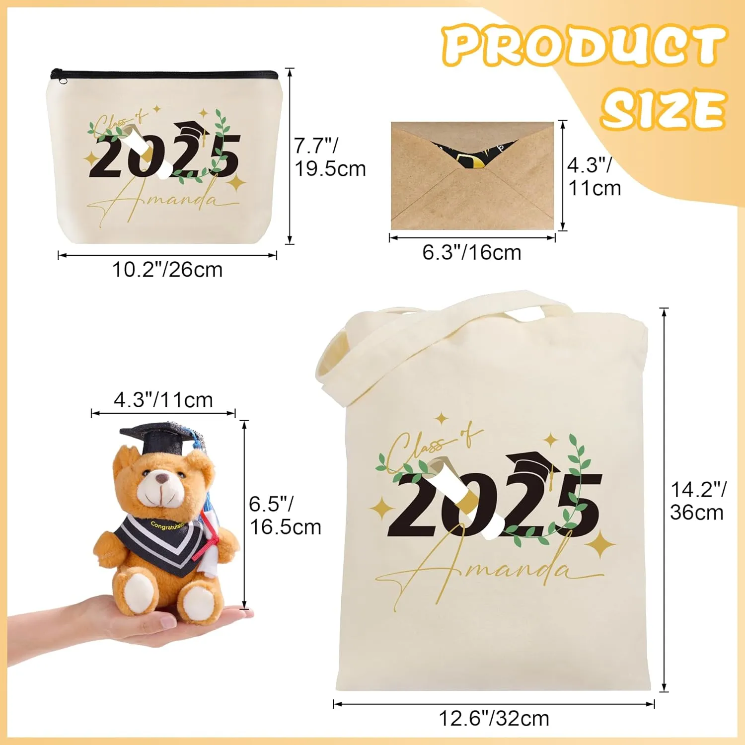 Class of 2025 Graduation Gifts Custom Tote Bag for Graduates Personalized Canvas Bag Graduation Gifts for Her