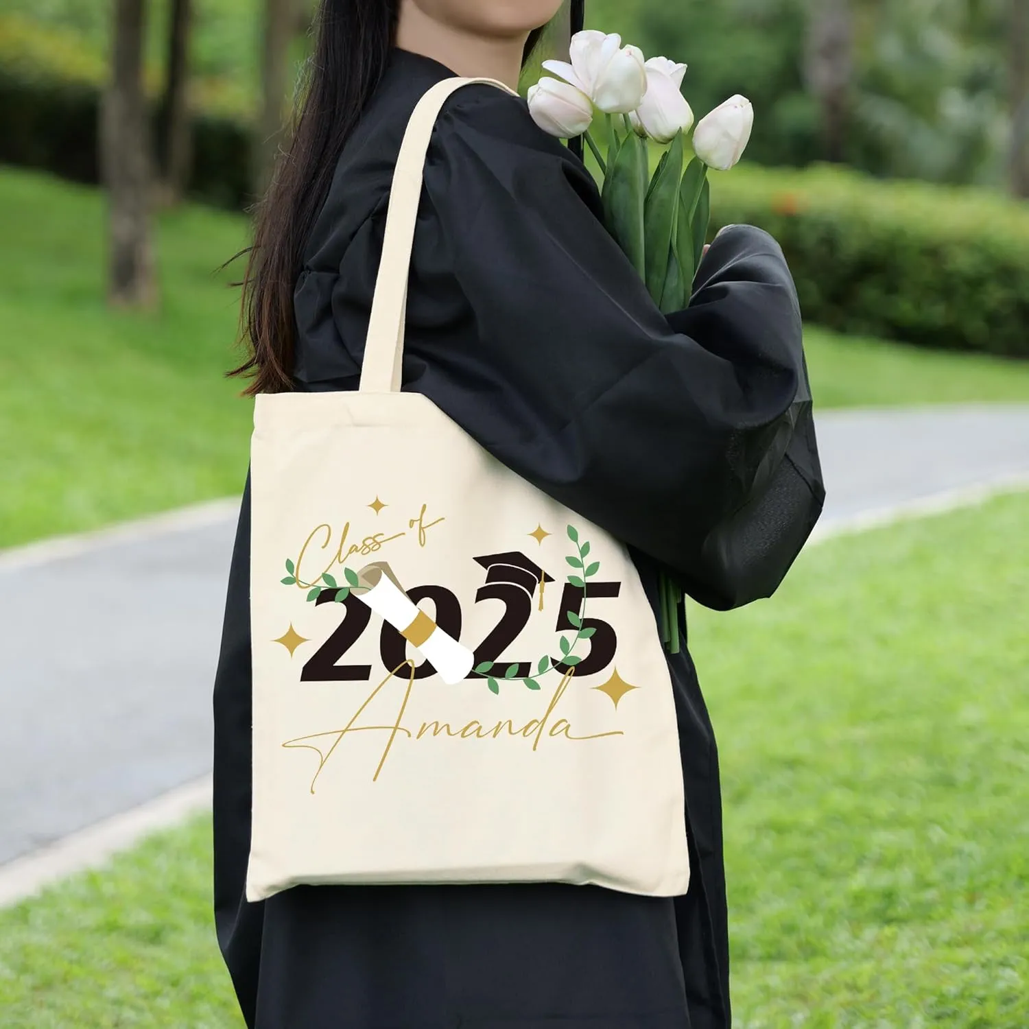 Class of 2025 Graduation Gifts Custom Tote Bag for Graduates Personalized Canvas Bag Graduation Gifts for Her