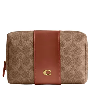 Coach Women's Essential Cosmetic Pouch Bag, Tan Caramel, One Size